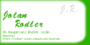 jolan rodler business card